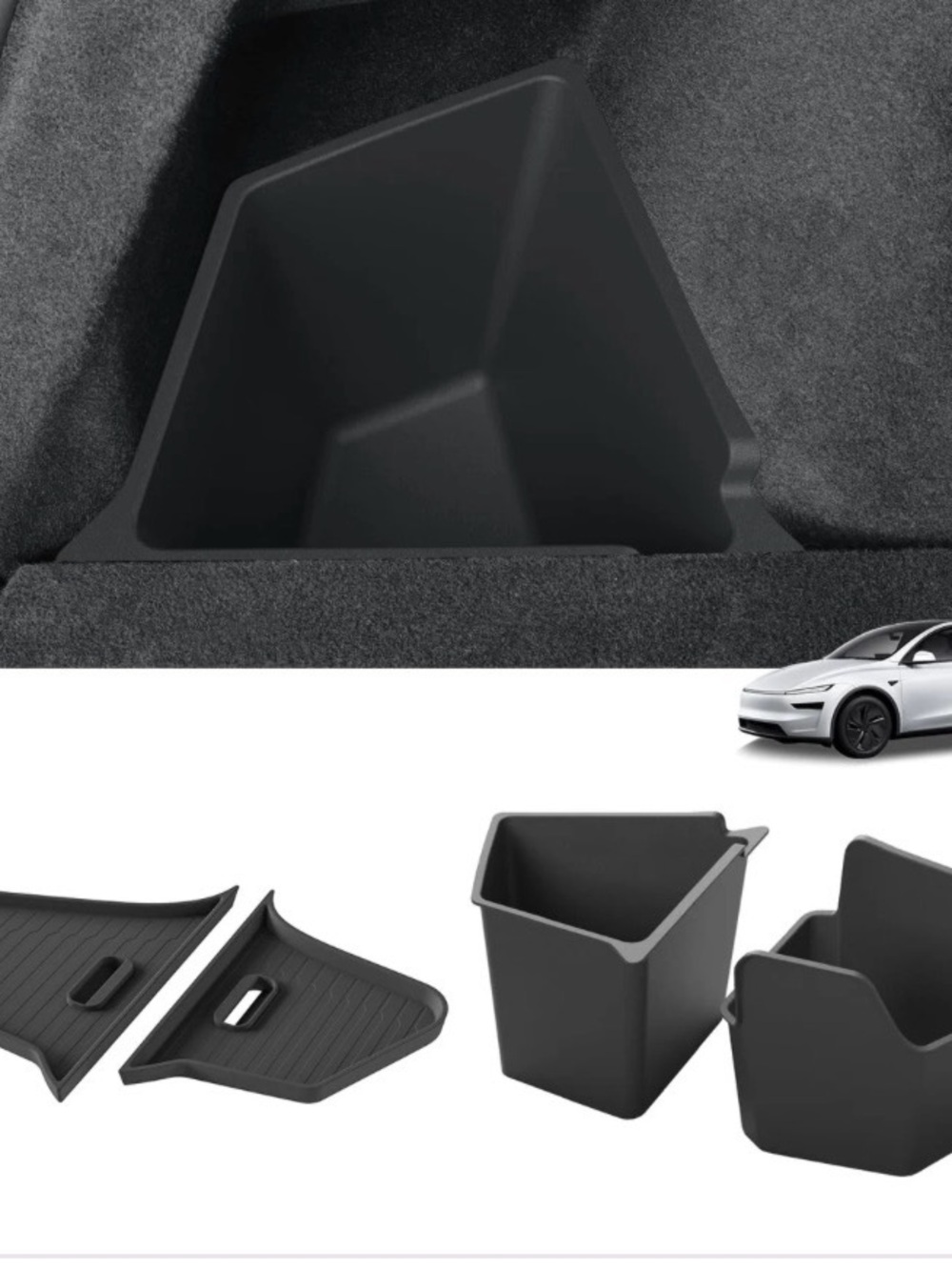 LUCKEASY Rear Trunk Storage Bins for Tesla Model Y Juniper 2025 2026